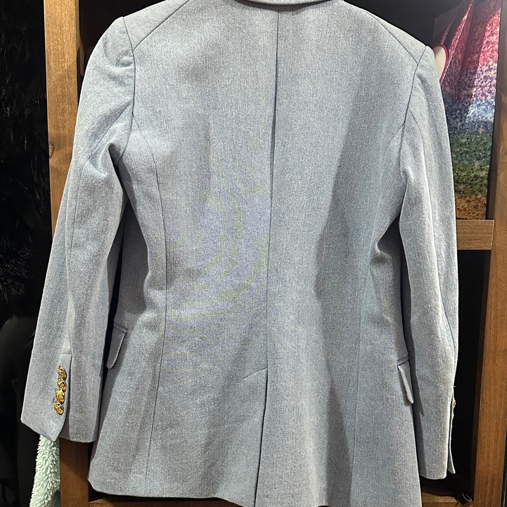 Veronica Beard Miller Light Blue Blazer with Gold Buttons - Picture 5 of 5